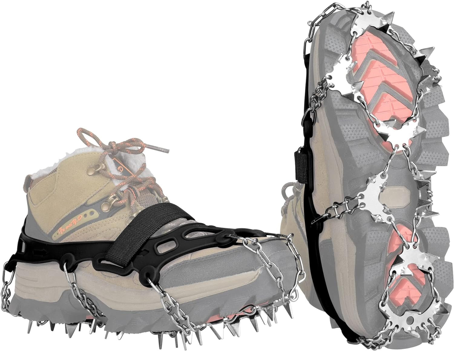Crampons anti-chute 32 dents snow grips pour marcher sans glisser sur le verglas