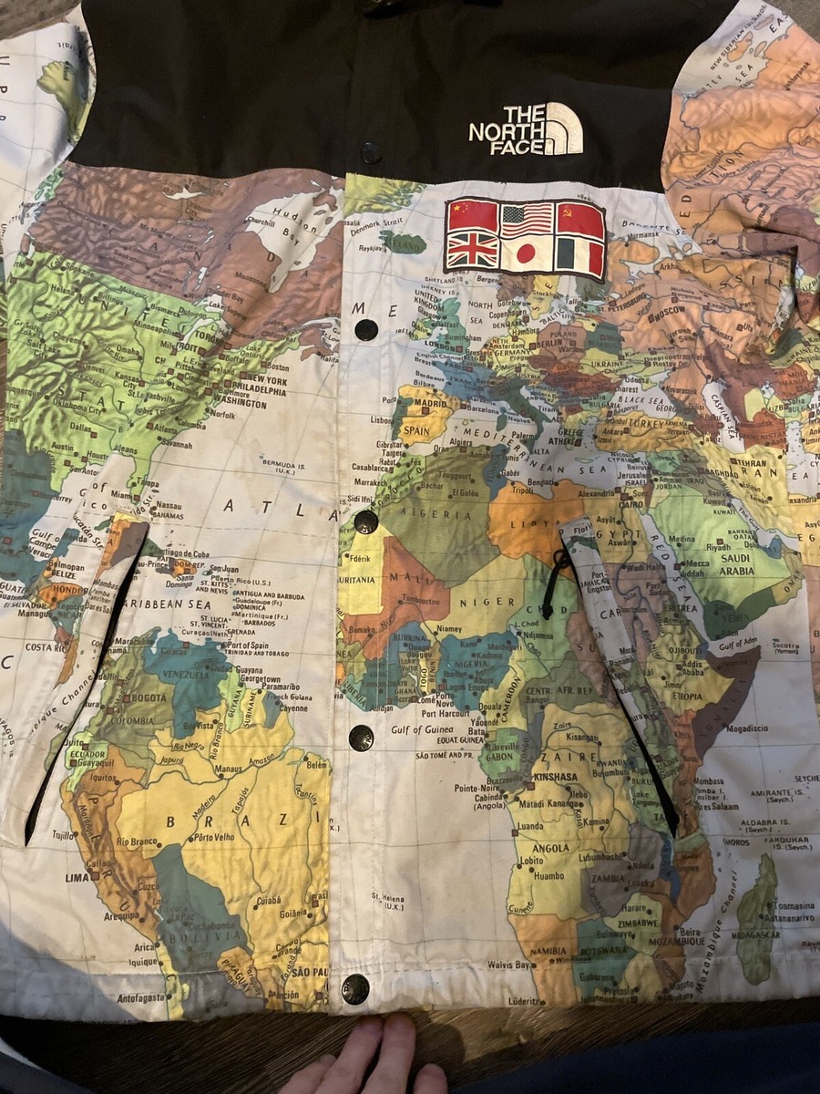 Supreme TNF North Face Atlas World Map Coaches Jacket W Hood Supreme TNF North Face Atlas World Map Coaches Jacket W Hood
