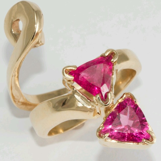 Pink Tourmaline Ring Enhancer 14k Yellow Gold. 3.50 CTW Custom Made eBay