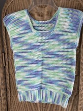 Vintage Crochet Vest Handmade Small Cottage Hobo Spring