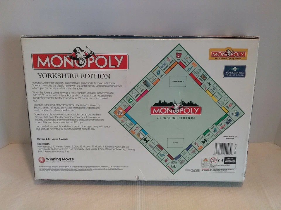 Juego de Mesa Monopoly Edición YORKSHIRE 2000 - ¡100% COMPLETO! Remitente usado en excelente estado de EE. UU. Foto 2 de 4