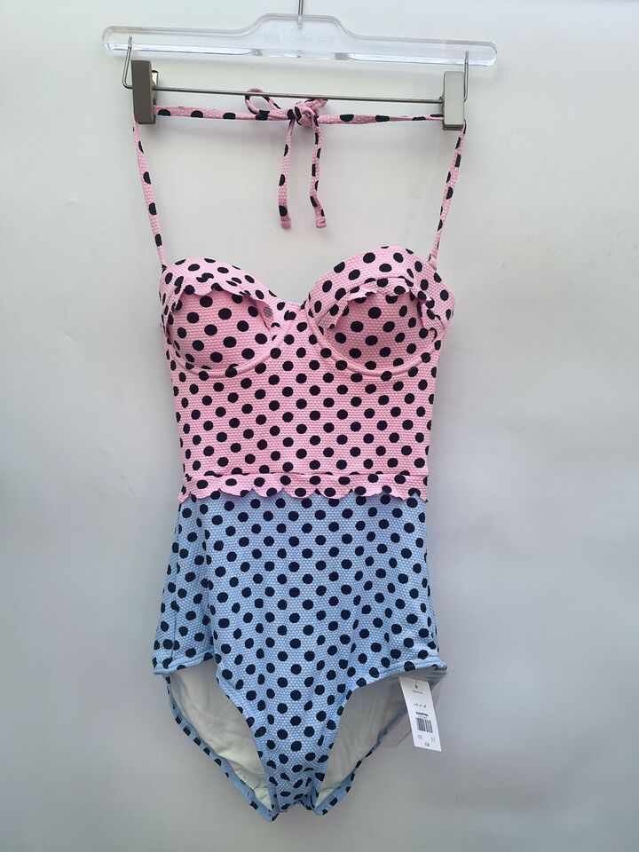 Topshop Polka Dot Scallop One Piece Swimsuit Size UK8 EUR36 US4 | eBay