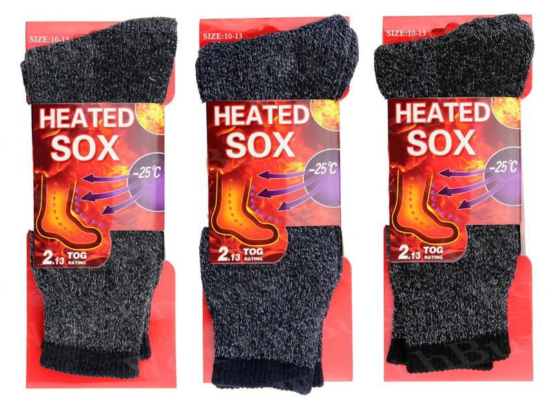New Mens 3 Pairs Winter Warm Thermal Heavy Duty Cozy Heated SOX Socks Size 10-13