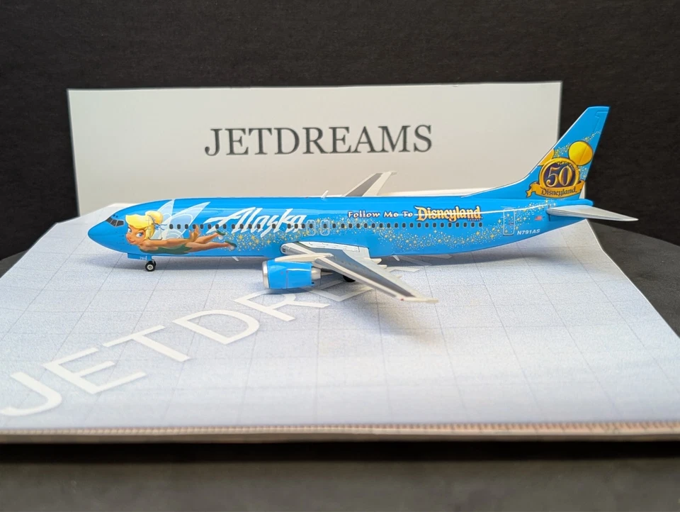 1/200 ALASKA AIRLINES BOEING 737-400 TINKERBELL DISNEY 50 COLORS N791AS PHOENIX