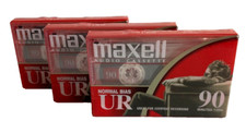NEW Maxell UR-90 3PK Normal Bias Audio Cassettes 90 Minute Blank Sealed 3 Tapes