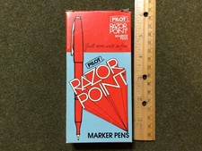 Vintage Pilot Razor Point Red Marker Pens SW-10PP Full Box Of 12 Unused