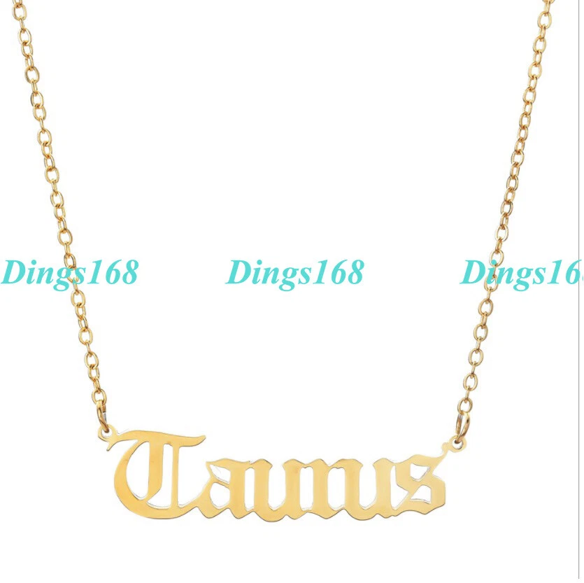 Taurus script deals necklace