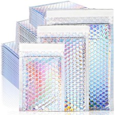 50 Pieces Metallic Bubble Mailers, 3 Sizes