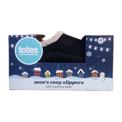 TOTES TOASTIES ~ Men's Memory Foam Slippers ~ Medium 8-9~ New in Original Box