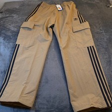 Adidas3 Stripes Cargo Pants Original JY1392 Brown Black Baggy Mens Medium NWT