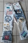 Artsy Upcycled Hippie Jeans Patchwork 9 Pockets Pearl Woodstock Size 36 Levis — photo 3