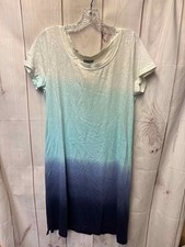 Talbots Women's Size M White & Blue Dress