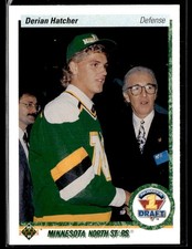 1990-91 Upper Deck #359 Derian Hatcher RC Hockey Card 1002C