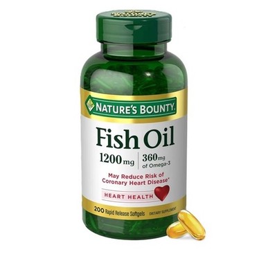 Nature's Bounty Fish Oil Omega-3 Softgel, 1200mg, 180 Count, 2 Pack