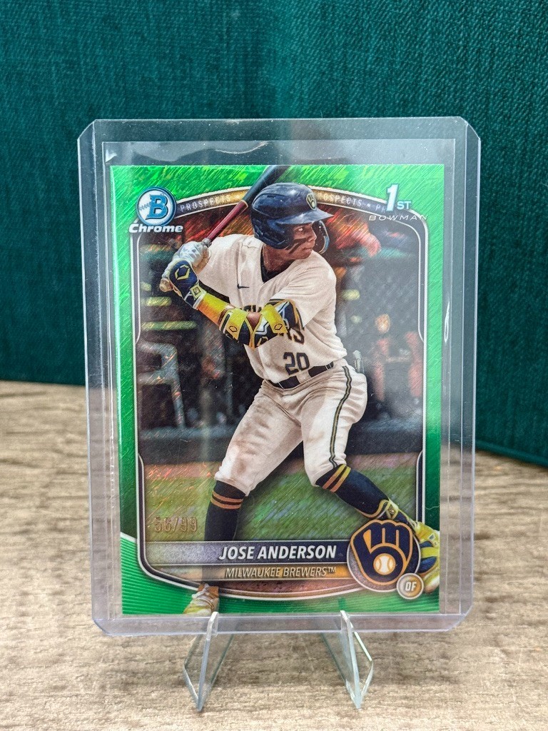 2025 Bowman Chrome #BCP-193 JOSE ANDERSON 1st Bowman Green Shimmer /99