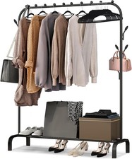 Heavy Duty Metal Rail Clothes Garment Hanging Rack Shelf Display Stand UK