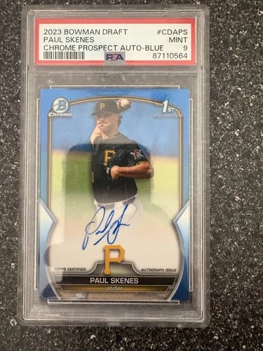 2023 Bowman Chrome Draft 1st Paul Skenes Blue Refractor Auto /150 PSA 9 Rookie