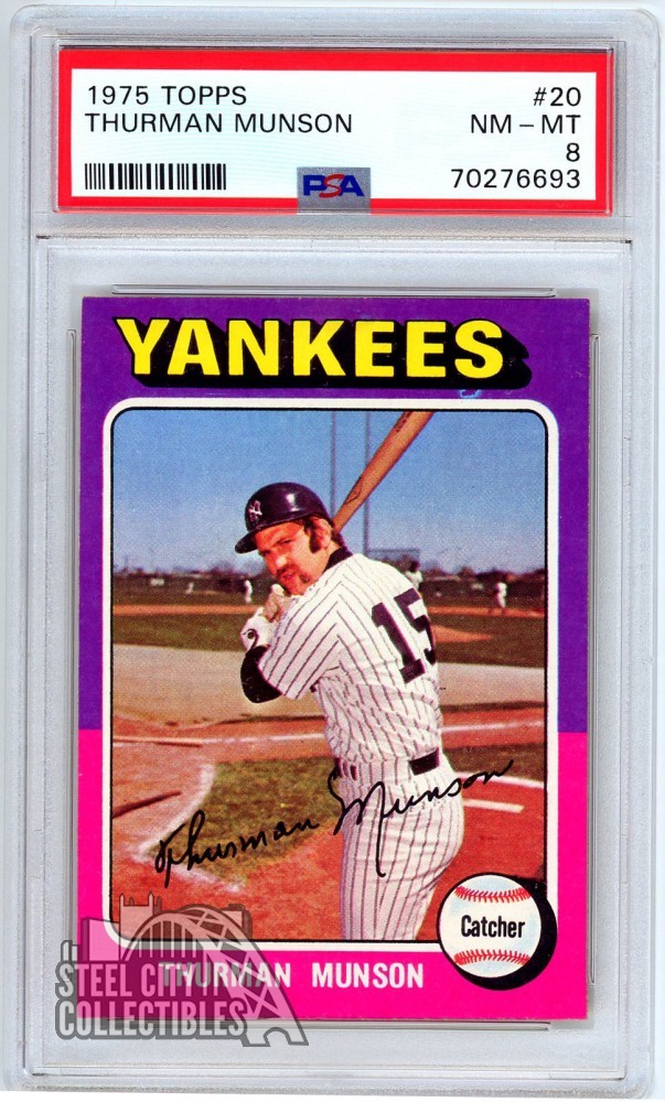 Thurman Munson 1975 Topps Card #20 PSA 8 NM-MT