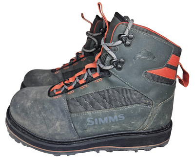 Simms Tributary Wading Boots Rubber Sole Mens Size 10