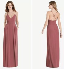Windsor Sleeveless Pleated Skirt Maxi Dress with Pockets Rosewood? Sz 6? Small