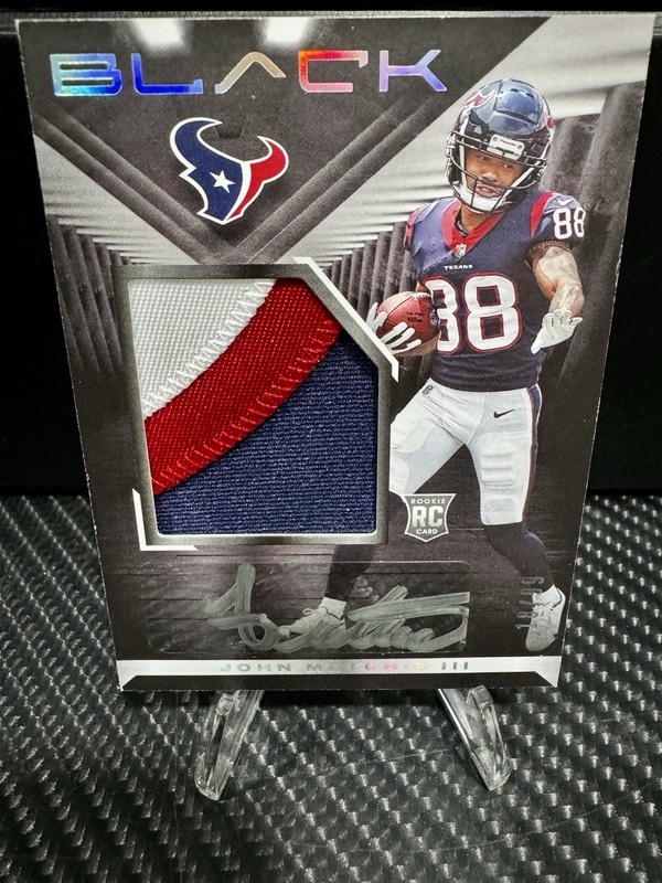 2022 Panini Black John Metchie III Rookie Auto 3-Color Patch /99 Texans
