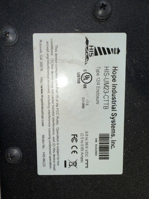 HOPE INDUSTRIAL SYSTEMS HIS UM23. CTTB USED From Closed Factory