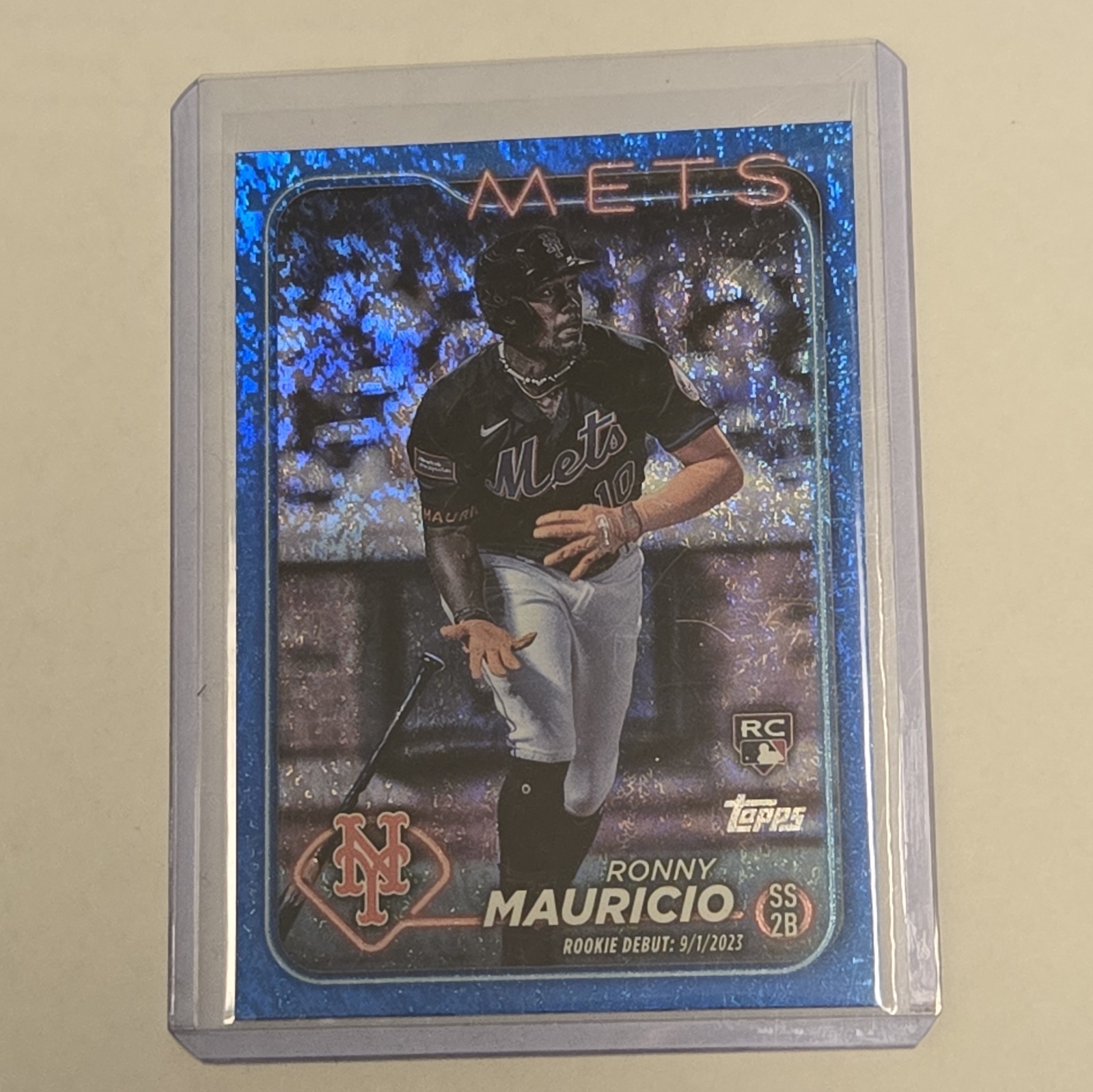 Ronny Mauricio 2024 Topps Update #US157 Rookie Debut-Blue Holo Foilboard /999