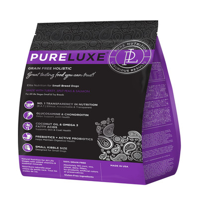 Pureluxe Grain And Gluten Dog Food Turkey Split Peas And Salmon Elite Nutrition