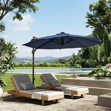 10FT Cantilever Patio 360 Rotation Offset Umbrella W/Base Included for Poolside