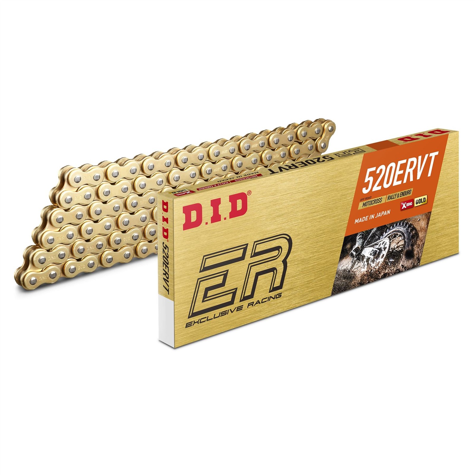 D.I.D. Motorcycle Non O-Ring Drive Chain Gold 520 ERVT 118 Clip Link