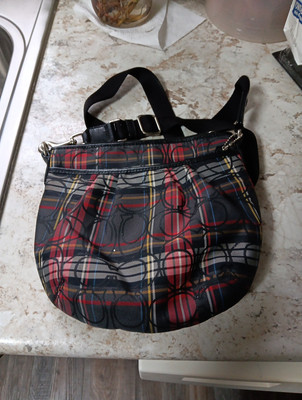 バッグ COACH Signature plaid pattern shoulder Coach Signature Tartan Plaid Poppy Crossbody Purse Bag, very nice