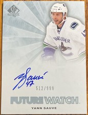2011-12 SP Authentic Rookie Autograph Yann Sauve #254 #’d 512/999