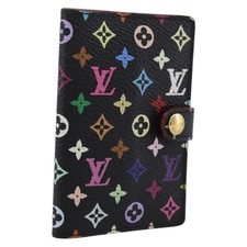 LOUIS VUITTON Multicolor Agenda mini Day Planner Cover Black M95652 Auth bs3...