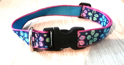 LupinePet LUPINE 1'' Flower Power 12-20'' Adjustable Collar Medium - EUC !