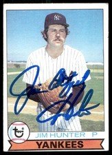 AUTO CATFISH HUNTER HOF SIGNED 1979 TOPPS 670 JIM AUTHENTIC AUTOGRAPH TPHLC-8366