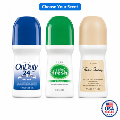 Avon On Duty 24 Roll-On Deodorant 2.6 oz Choose Sport, Feelin' Fresh or Far Away