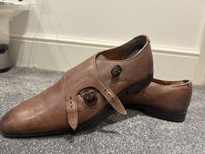 Next Hell For Leather Mens Brown Monk Strap Buckles Slip On Smart Shoes UK 12