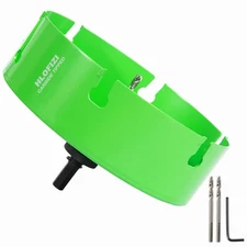 8-1/4" Carbide Tipped Hole Saw w/ Arbor Multi-Material Cutter 8.25" Green