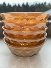 Anchor Hocking Fire King -5 Kimberly Peach Lustre Bowls  4 7/8” Diamond Style