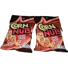 2x Corn Nuts Loaded Taco Flavored Crunchy Corn Kernel Snacks 4oz Bags