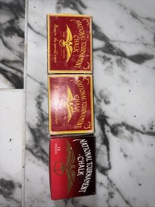 VTG National Tournament Billiard Champion Pool Chalk Blue & Green 35 Some NOS