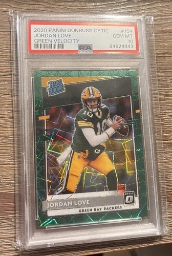 2020 Panini Optic Rated Rookie Jordan Love #154 Green Velocity Prizm PSA 10 Card