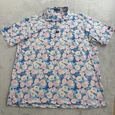 Bad Birdie Polo Shirt Mens 2XL Floral Print Stretch Performance Golf AOP
