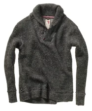 NWT Relwen Old Salt Shawl Sweater Small Charcoal Grey Huckberry Wool Pullover