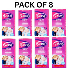 8x Calpol Infant Sugar Free Oral Suspension Strawberry Flavour 2m+ - 100ml