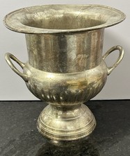 Vintage Silver Plate Champagne & Wine Bucket 10 Tall, No Markings, Patina