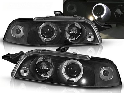 Headlights for Fiat Punto 1 1993-1996 1997 1998 1999 VR-1262 Angel Eyes Black