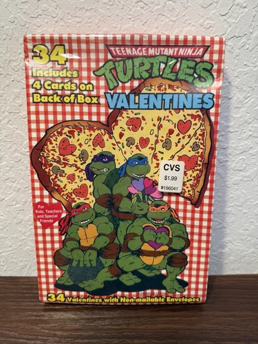 TEENAGE MUTANT NINJA TURTLES TMNT VALENTINES CARDS - NEW & SEALED 1992 VINTAGE