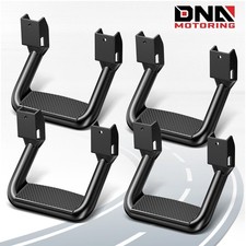 GMC Truck Steps 4Pcs Universal For Chevy GMC Dodge Ram Truck Pickup SUV Black Aluminum Side Step