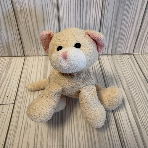 Russ Berrie Cat Cream Kitty Luv Pets Tabbies 5" Beans Terrycloth Plush Vintage